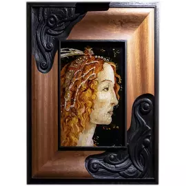 Wood and amber panel by Sandro Botticelli "Portrait of a young woman"